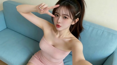可爱抹胸裙女孩