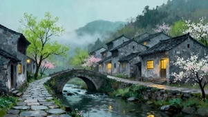 雨后的小镇