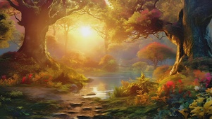 温馨治愈森林一角美景