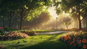 城市绿色生态夏日公园