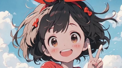 比耶的动漫插画女孩