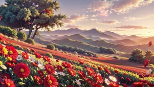 夕阳花海