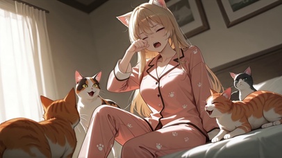 被猫咪环绕的慵懒时光