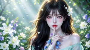 林间花海清纯美女