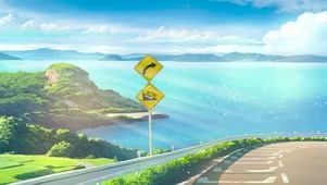 治愈唯美插画夏日海边风景