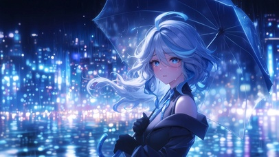 雨天伤感的芙宁娜