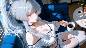 午后阳光与咖啡少女绯雪