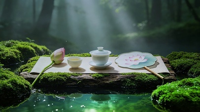 清雅国风茶境