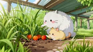 种蔬菜的猫咪