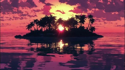 热带岛屿海洋唯美晚霞