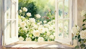 窗外树木绿景双屏