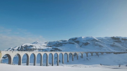 地平线冬天雪景风景