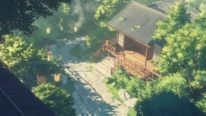 清新绿色传统古风建筑