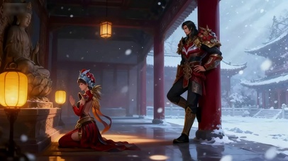 项羽虞姬佛前祈祷