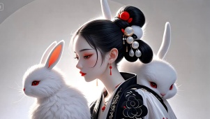 女孩与兔子