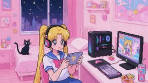 像素风美少女