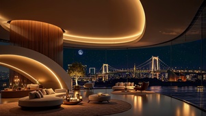 城市繁星夜月桥