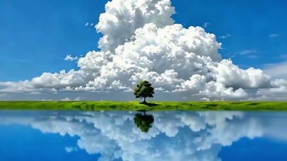 天空湖树