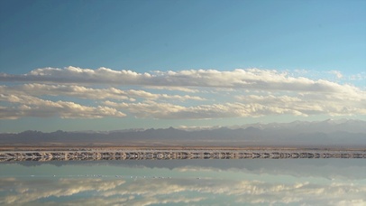 网红景点茫崖翡翠湖天空之镜