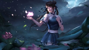 荷花池少女
