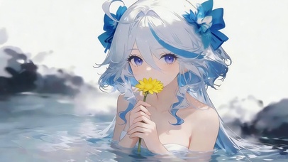 治愈温泉女孩