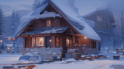 雪地小屋  4K