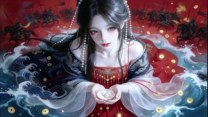 山海经古风神女唯美插画