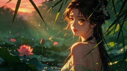 治愈荷塘女孩