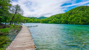 青山绿水木栈道