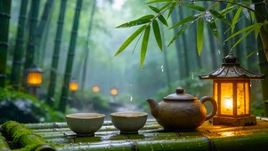 放松竹林雨景