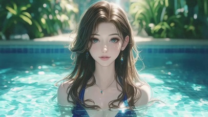 泳池中的女孩
