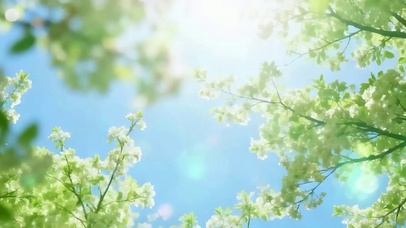 护眼阳光树木带鱼屏
