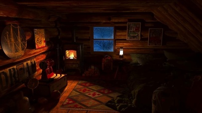 冬季氛围壁炉和暴风雪声