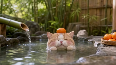 顶橘子的小猫咪