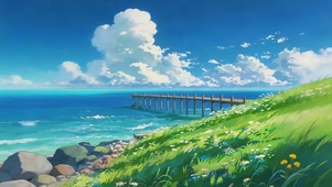 海边的草地