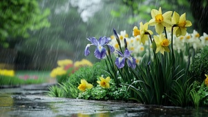 雨中花丛