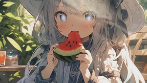 木偶吃瓜