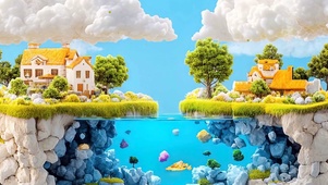 小清新树木带鱼屏