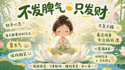 不发脾气 只发财