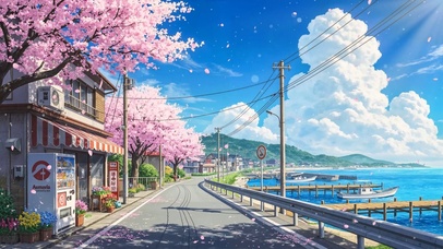 海景小镇街道