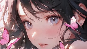 蝴蝶少女动漫插画