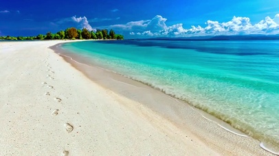 唯美沙滩海浪4K