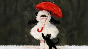 红伞与黑猫