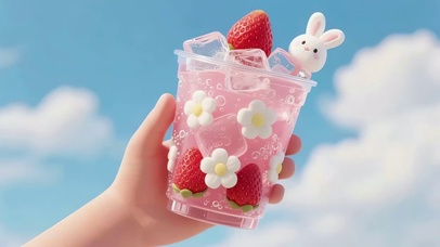 草莓冰饮