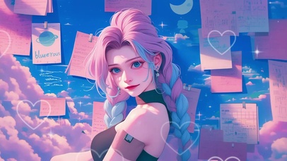 青春靓丽女神唯美治愈长发辫子