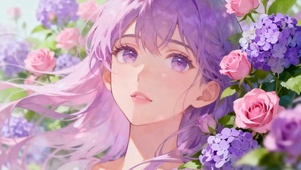 花丛中女孩