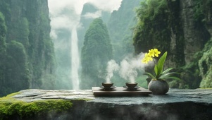 山中品茗