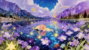 鲜花湖泊星星人