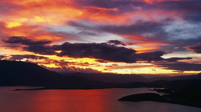 4k云南大理洱海日落晚霞