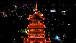 4K佛山地标建筑魁星阁夜景